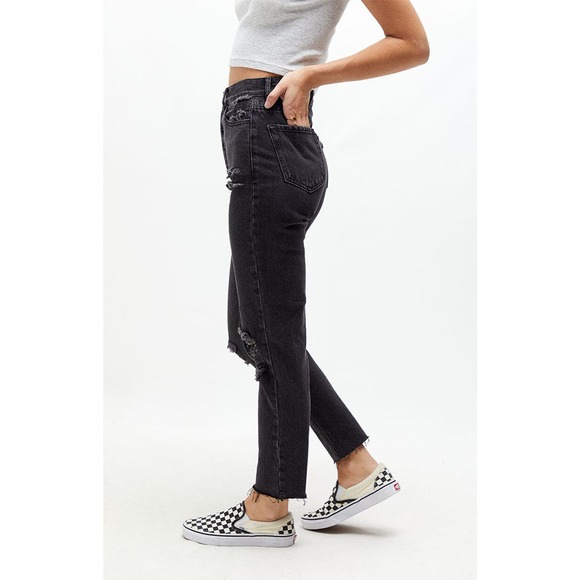 PacSun Ultra High-Rise Slim Fit Denim Distressed Jean, Women's Size 26 - Black - Picture 2 of 14